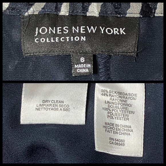 Navy Blue Zebra Print Silk Blend A Line Meurice Midi Skirt. Small 6. Boho Flowy - Picture 11 of 12